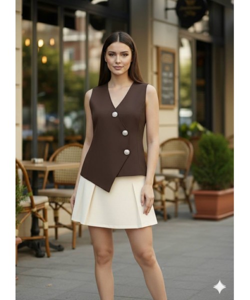  KAHVE YELEK TRİKO - 240271