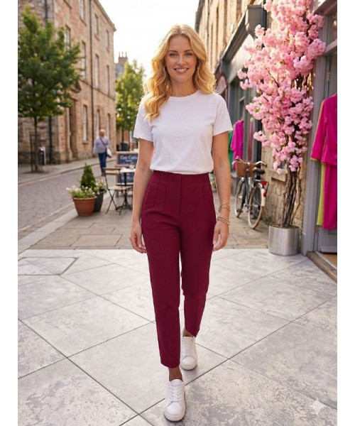 Burgundy TROUSERS - 240403