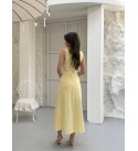 240879 SARI ELBİSE KETEN  KUMAŞ SARI