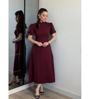  BORDO ELBİSE - 2417...