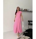 243174 PEMBE ELBİSE PİKE KUMAŞ PEMBE