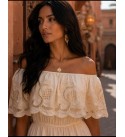 CREAM DRESS Brode fabric - 243548