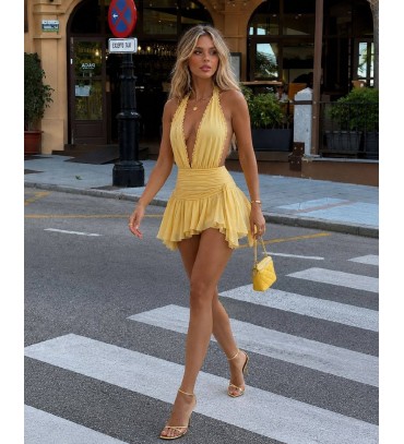  SARI ELBİSE LYCRA -...