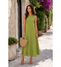 YAĞ YEŞİL ELBİSE MODAL KUMAŞ - 243594