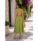 YAĞ YEŞİL ELBİSE MODAL KUMAŞ - 243594