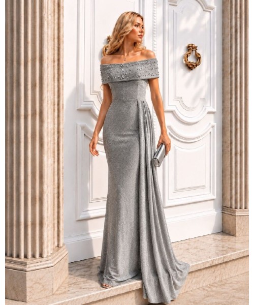  GRİ ABİYE FLOWERS KUMAŞ - 243777