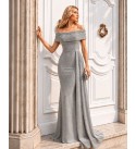 GRİ ABİYE FLOWERS KUMAŞ - 243777