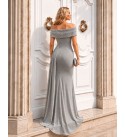 GRİ ABİYE FLOWERS KUMAŞ - 243777