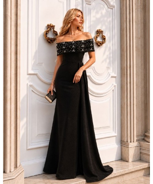  SİYAH ABİYE FLOWERS KUMAŞ - 243780