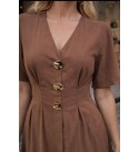 KAHVE ELBİSE MODAL KUMAŞ - 244002
