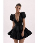 SİYAH ELBİSE MODAL KUMAŞ - 244271