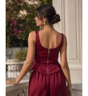 Burgundy SET Satin fabric - 244554