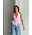 PEMBE BLUZ KETEN KUMAŞ - 245755
