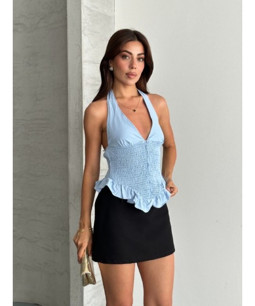  MAVİ BLUZ KETEN  KUMAŞ - 245756
