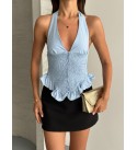 MAVİ BLUZ KETEN KUMAŞ - 245756
