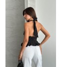 SİYAH BLUZ KETEN KUMAŞ - 245759