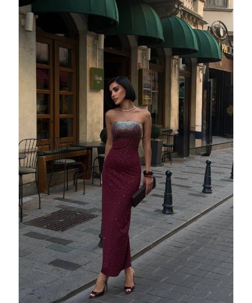  Burgundy DRESS Lycra - 245803