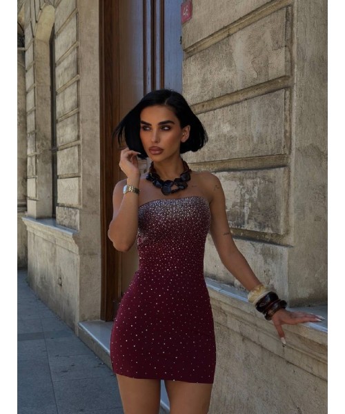  Burgundy DRESS Lycra - 245809