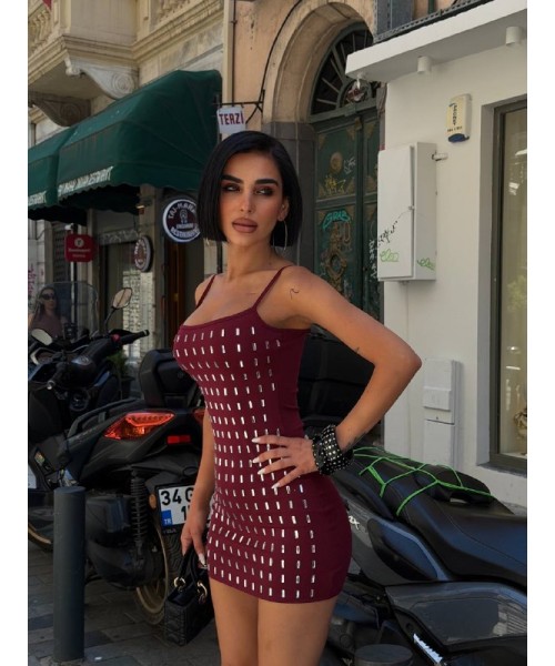  Burgundy DRESS Lycra - 245821