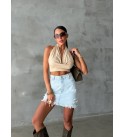 BUZ MAVİSİ ETEK DENİM - 245937