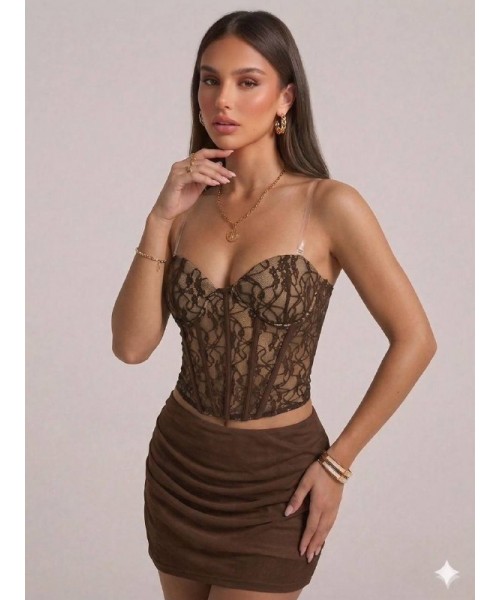  COFFEE BLOUSE CROP - 246366