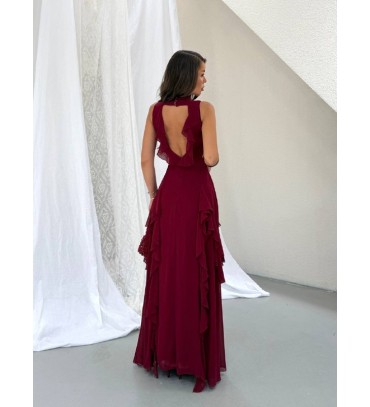  BORDO ABİYE ŞİFON K...
