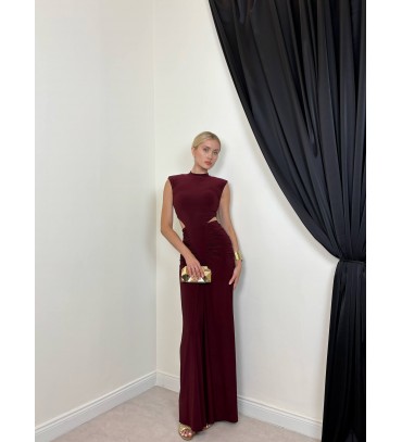  BORDO ELBİSE - 2490...