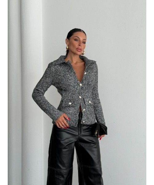 GRAY CARDIGAN KNITWEAR - 249603