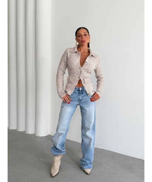 BEIGE CARDIGAN KNITWEAR - 249604