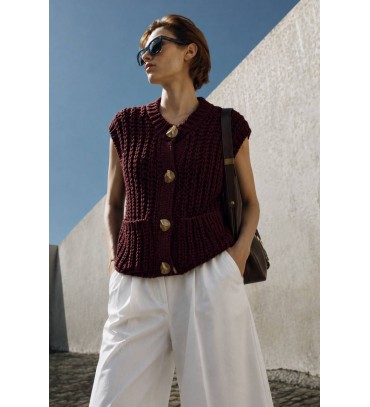 Burgundy WAISTCOAT KNITWEAR - 249691