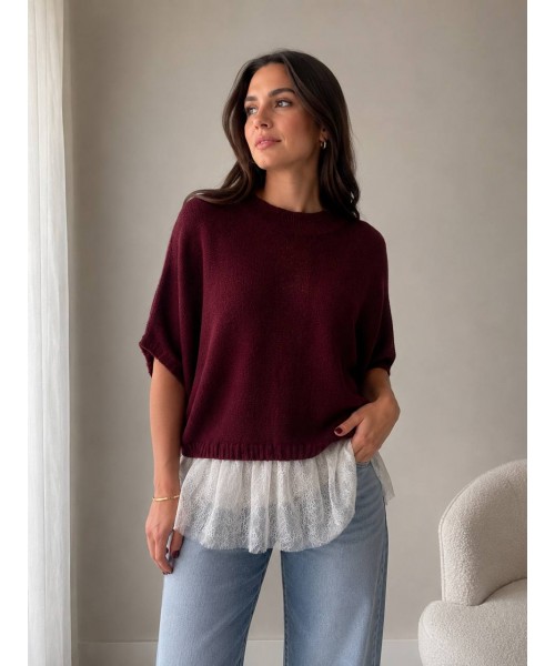 Burgundy JUMPER KNITWEAR - 250092