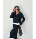 BLACK SET Suede fabric - 250699