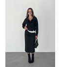 BLACK SET Suede fabric - 250699