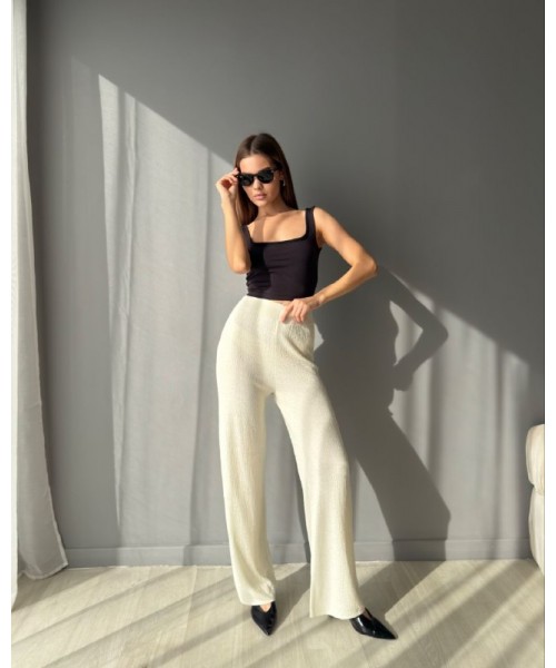 WHITE TROUSERS KNITWEAR - 250865