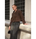 COFFEE COAT-OVERCOAT Stamp fabric - 250886