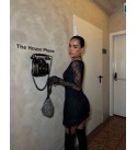 BLACK DRESS DANTEL KUMAS - 251047