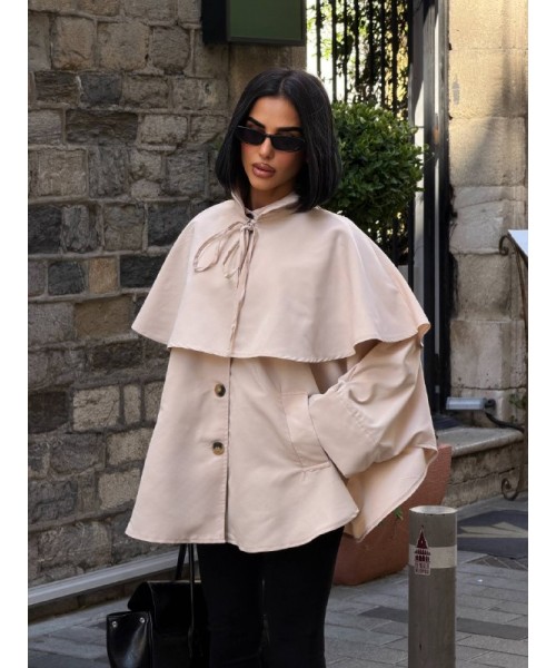 CREAM COAT-OVERCOAT TRENCH COAT - 251117