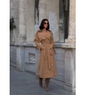 Camel COAT-OVERCOAT ATLAS FABRIC - 251645