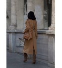 Camel COAT-OVERCOAT ATLAS FABRIC - 251645