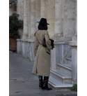 Open khaki COAT-OVERCOAT ATLAS FABRIC - 251646