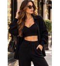 BLACK SET KNITTED FABRIC 3LU SET - 252084