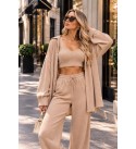 CREAM SET KNITTED FABRIC 3LU SET - 252086