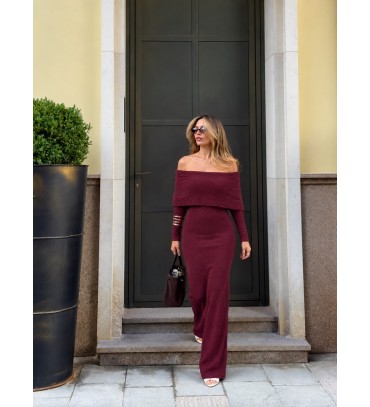  BORDO ELBİSE TRİKO - 252219