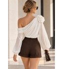WHITE BLOUSE Chiffon fabric - 252236