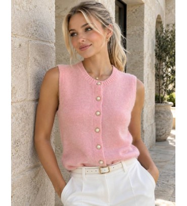  PEMBE YELEK TRİKO - 253589