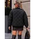 BLACK COAT-OVERCOAT Quilted fabric - 253669