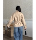 STONE COAT-OVERCOAT LAMINE KAPLAMALI MELTON FABRIC - 253876