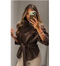 COFFEE COAT-OVERCOAT DOKUMA SUKUBA SUET - 253887