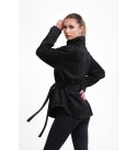 BLACK COAT-OVERCOAT FUR - 253891
