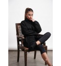 BLACK COAT-OVERCOAT FUR - 253891